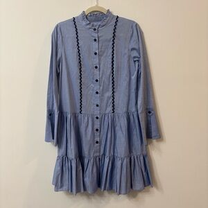 Shoshanna Ruffles Dress Buttons